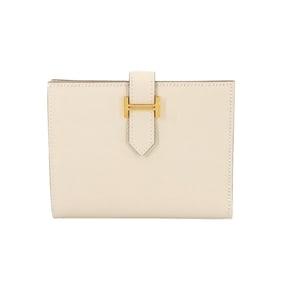 Hermes Hermès Bearn Compact Bifold Wallet, Epson Crepe, W Stamp, Gold Hardware