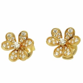 Van Cleef & Arpels Frivole Diamond Mini Earrings in 18K Yellow Gold 750 VCA