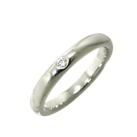 Tiffany & Co. Stacking Band Ring, size 6.5, with one diamond and platinum accents.