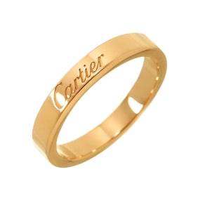 Cartier C de Ring #48, 3.0mm Wide, 18K PG Pink Gold 750, Engraved