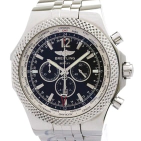 BREITLING Bentley GMT Steel Automatic Mens Watch A47362 Polished