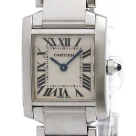 CARTIER Tank Francaise Steel Quartz Ladies Watch W51008Q3 Polished