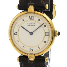 CARTIER Must Vendome Gold Plated Quartz Ladies Watch 590003