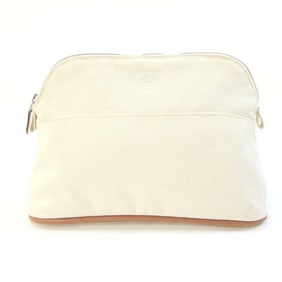 Hermès Bolide Pouch MM Natural Cotton Canvas Makeup H Half-Moon Shape Women's HERMES