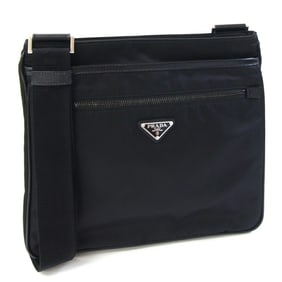 Prada Shoulder Bag 2VH251 Black Nylon and Leather Crossbody for Men Women