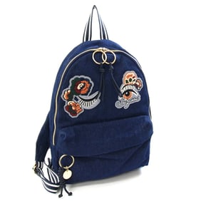 See by Chloé SEE BY CHLOE Backpack 9S7915P32045D Blue Denim Backpack/Day Bag with Patch, Women's