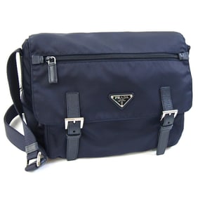 Prada Shoulder Bag BT6671 Navy Nylon and Leather Crossbody for Men Women