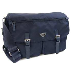 Prada Shoulder Bag BT1738 Navy Nylon Leather Crossbody for Men and Women