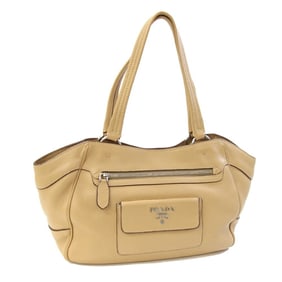 Prada Tote Bag BR3601 Beige Leather Shoulder for Women