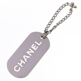 Chanel Bag Charm A25216 Silver Metal 04V 2004 Model Keychain Key Ring Plate Women's CHANEL