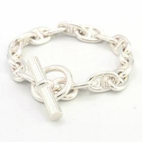 Hermes Chaine d'Ancre Bracelet, Medium Size, 16 Links, Sterling Silver 925, Bangle, HERMES
