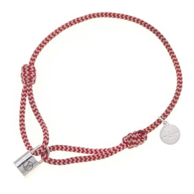 Louis Vuitton Lockit Sophie Turner Bracelet Q95705 Red and White SV Sterling Silver 925 Padlock