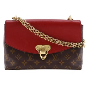 Louis Vuitton Saint Praseed Shoulder Bag M43713 Monogram Canvas Cerise 2017 Brown/Red CA2167 A5 Size