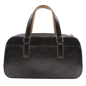 Louis Vuitton Shelton Handbag M55172 Monogram Matte Noir 2003 Black Double TH1023 Women's