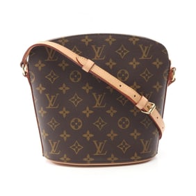 Louis Vuitton Drouot Shoulder Bag, PVC-Coated Canvas and Leather, Monogram, Women's, Brown, M51290