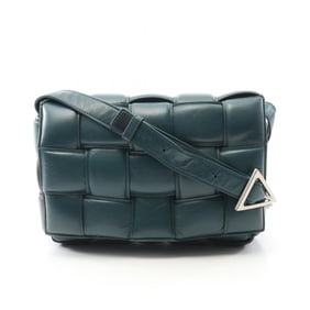 Bottega Veneta Padded Cassette Intrecciato Shoulder Bag in Green Leather for Women