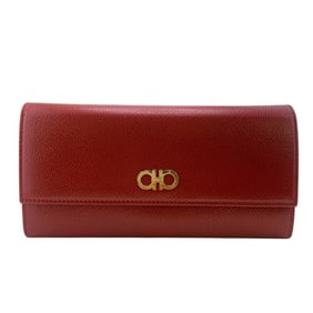 Salvatore Ferragamo JP-22-D149 Gancini Flap Long Wallet in Red