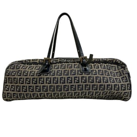 FENDI Hand Shoulder Mini Boston Bowling Bag Zucchino Tote Navy