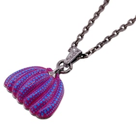 LOUIS VUITTON M01097 Pumpkin Pendant Necklace with Yayoi Kusama Design, Pink Chain
