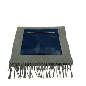 HERMES Echar Pocket Silk-in Scarf, Fluffy, Thick, Gray, Unisex