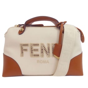FENDI By the Way Handbag Canvas/Calf Leather Women's