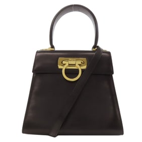 Salvatore Ferragamo Gancini hardware leather handbag for women
