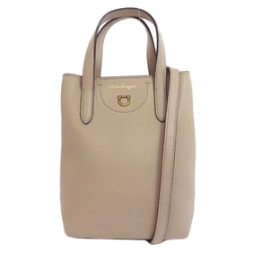 Salvatore Ferragamo Gancini hardware leather handbag for women