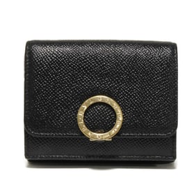 BVLGARI Trifold Wallet with RFID, Gold, Compact Clip, Black, 288648, for Men and Women