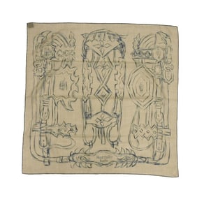 Hermes Hermès Cashmere Scarf/Muffler, 90, 23SS, Bridle, Sketch, Drawing, Bride & Destin Cashmere,
