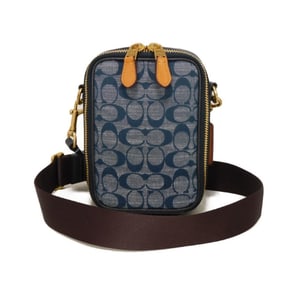 Coach Stanton Shoulder Bag/Crossbody Bag in Denim, Pebble Leather, Signature Chambray Blue, C8235,