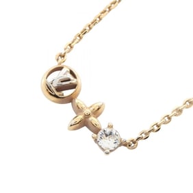 Louis Vuitton Petit Necklace, Gold Plated with Rhinestones, Women's, Gold/Clear