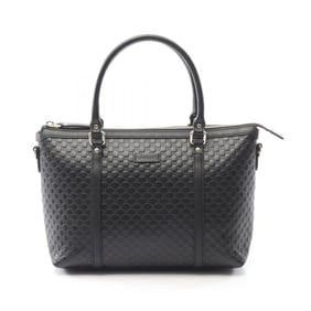 Gucci Micro Guccissima Tote Bag, Leather, Women's, Black, 449656
