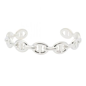 Hermes Hermès Chaine d'Ancre Enchaine Bangle, Silver 925, Men's and Women's