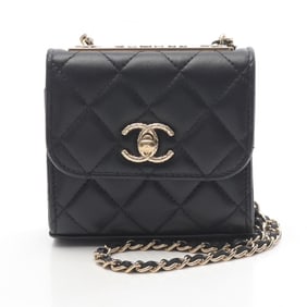 CHANEL Matelasse Shoulder Bag, Lambskin Leather, Women's, Black