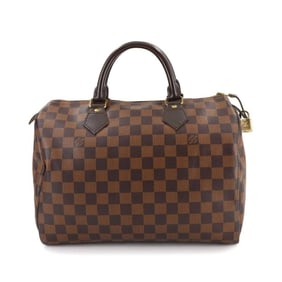 Louis Vuitton Damier Speedy 30 Handbag, Ebene Brown, N41531, Gold Hardware