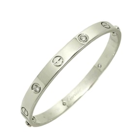 Cartier Love Bracelet, 4-Piece Half Diamond Bracelet in 17K 18K White Gold (750)