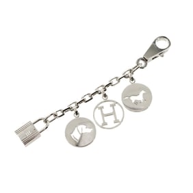 Hermes Hermès Amulet 4 Bulllock Bag Charm, Silver Cadena, Horse Dog