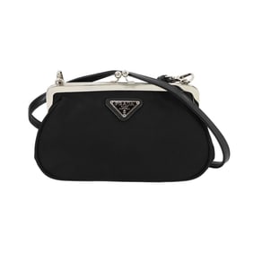 Prada Shoulder Bag, Nylon, Black, 1NF001