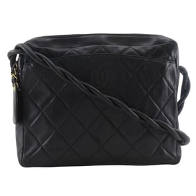 CHANEL Matelasse COCO Mark Shoulder Bag, Rope Lambskin, Black, Women's