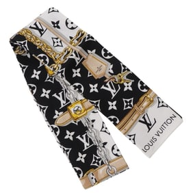 Louis Vuitton Bandeau Monogram Confidential Scarf M78656 Silk White Bando Women's