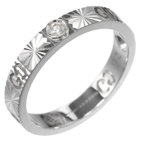 Gucci Icon Ring, size 8, 18K White Gold with Diamonds, approximately 2.8g