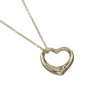 Tiffany & Co. Heart Necklace in 18K Yellow Gold with 5 Diamonds, Approx. 4.0g