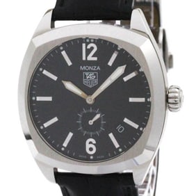 TAG HEUER Monza Steel Leather Automatic Mens Watch WR2110 Polished
