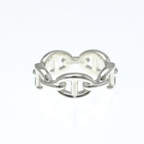 Hermes Chaine D'Ancre Silver Fashion No Stone Band Ring Silver
