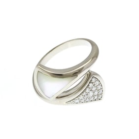 Bvlgari Diva Dream Ring Diamond White Gold (18K) Fashion Diamond,Mother Of Pearl Band Ring Silver