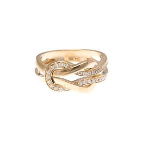 Fred Chance Infini Ring Half Diamond Pink Gold (18K) Fashion Diamond Band Ring Pink Gold