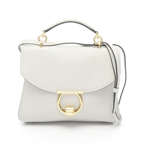 Salvatore Ferragamo Margot Gancini handbag, leather, women's, gray, 21H493