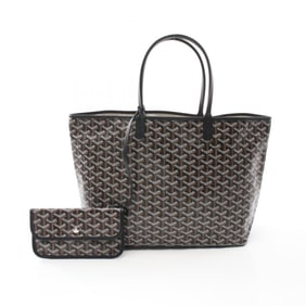 Goyard Saint Louis PM Tote Bag, PVC-Coated Canvas and Leather, Women's, Black, Brown, White