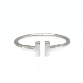 Tiffany T Wire Ring White Gold (18K) Fashion No Stone Band Ring Silver