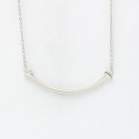 Tiffany Smile White Gold (18K) No Stone Men,Women Fashion Pendant Necklace (Silver)